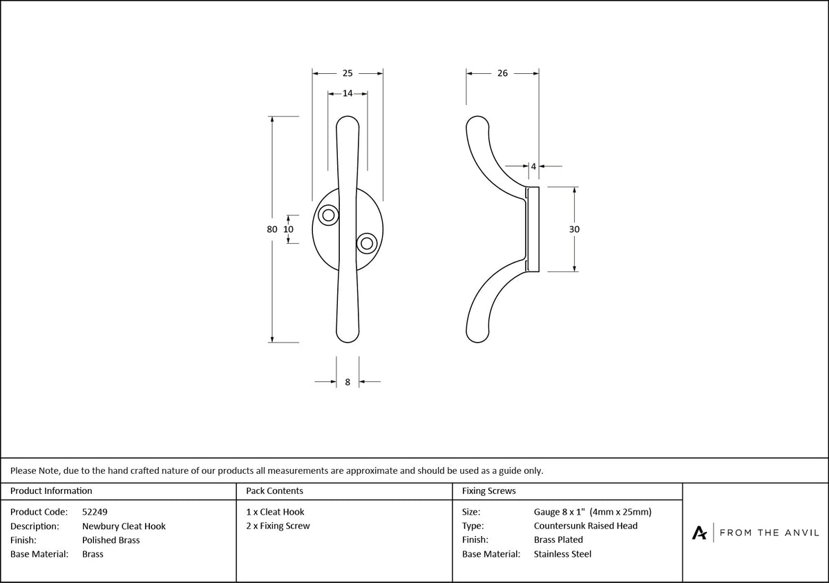 Newbury Cleat Hook by From The Anvil