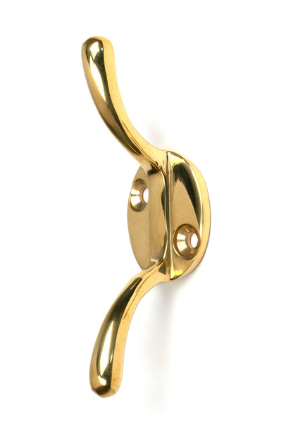 From The Anvil's Polished Brass Newbury Cleat Hook