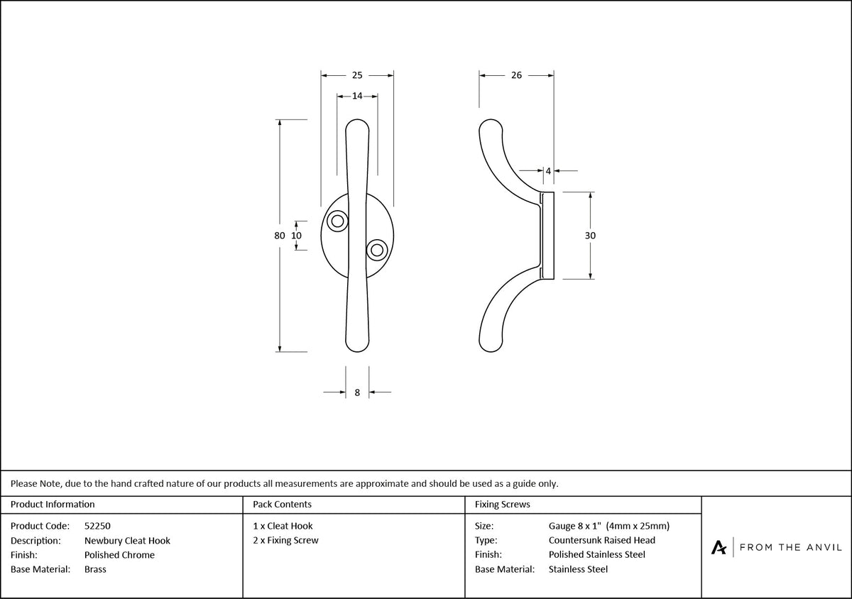 Newbury Cleat Hook by From The Anvil