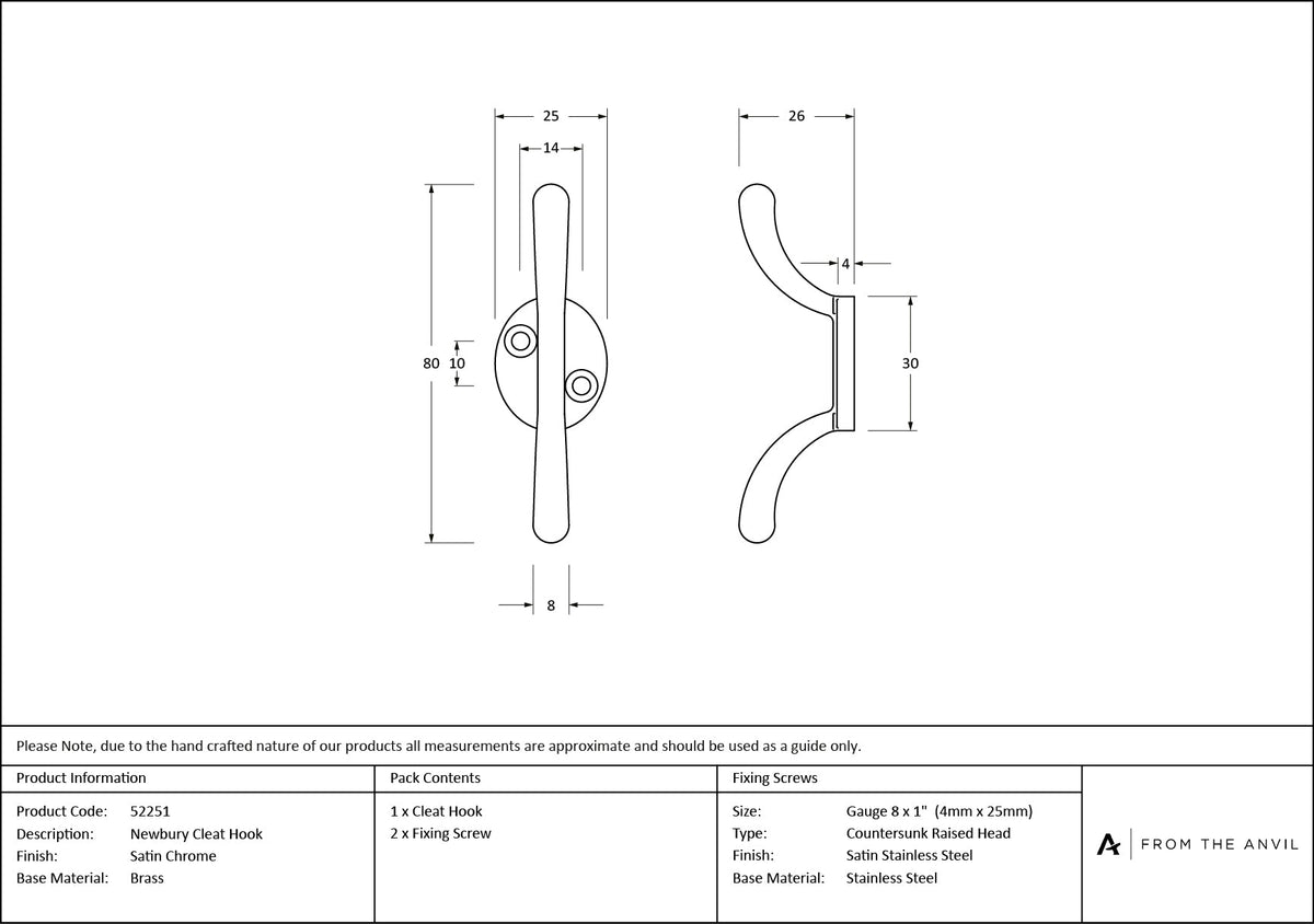 Newbury Cleat Hook by From The Anvil