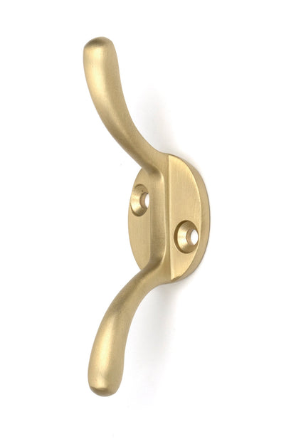 From The Anvil's Satin Brass Newbury Cleat Hook