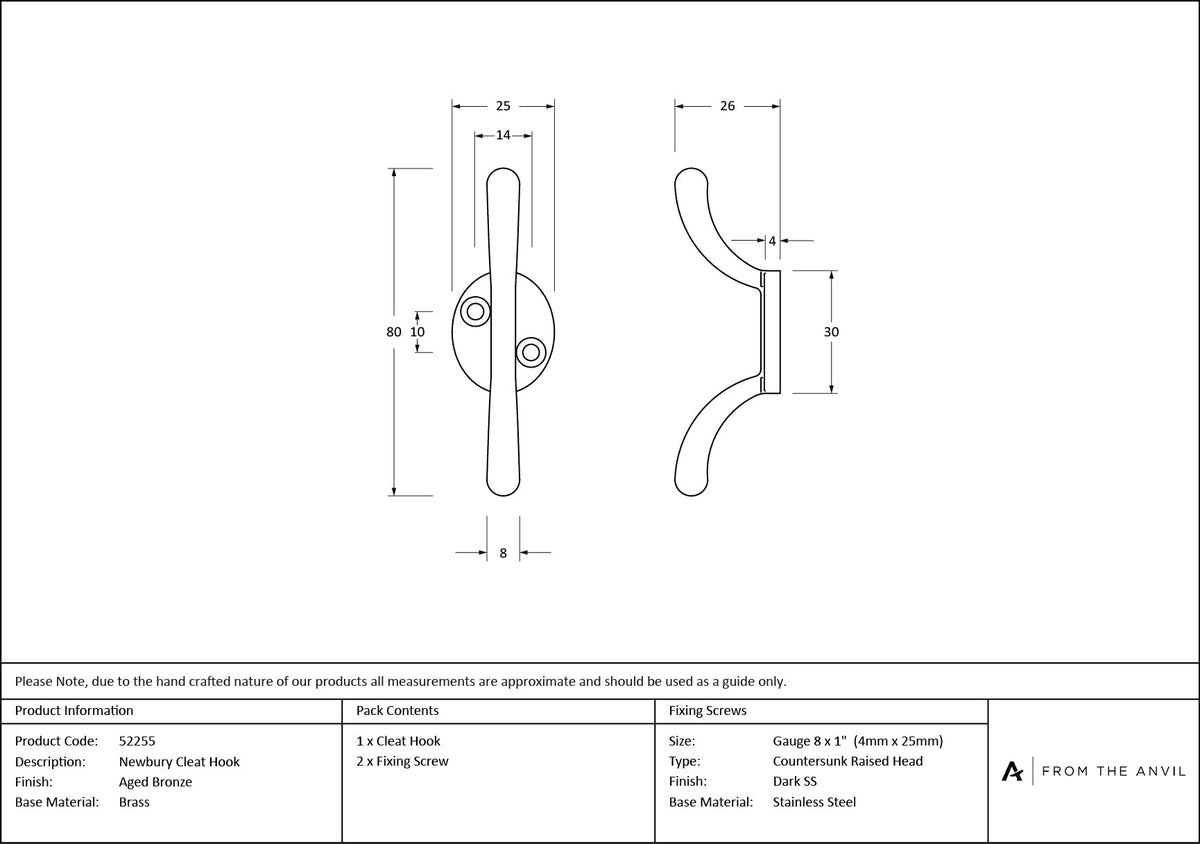 Newbury Cleat Hook by From The Anvil