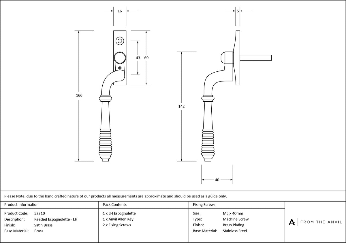 Reeded Espag by From The Anvil