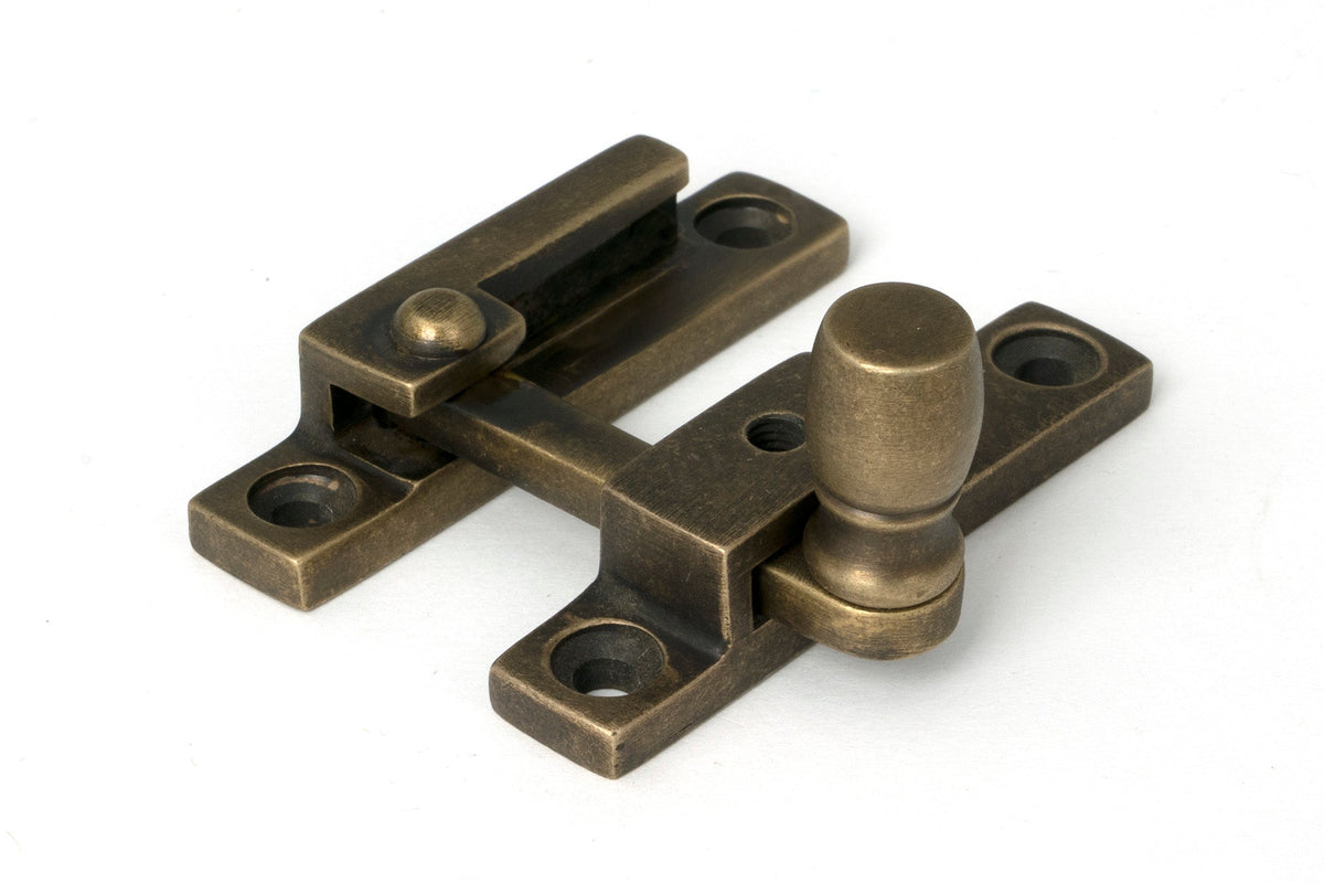 From The Anvil's Burnished Brass Mushroom Quadrant Fastener - Narrow