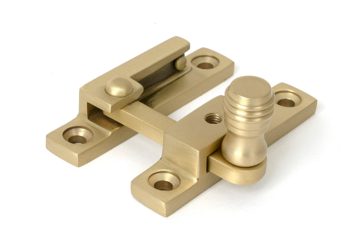 From The Anvil's Satin Brass Prestbury Quadrant Fastener - Narrow