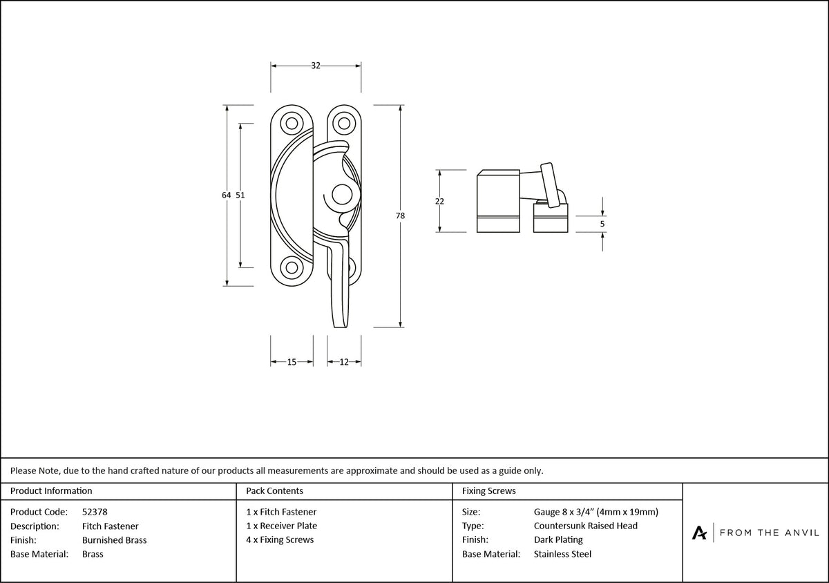 Fitch Fastener by From The Anvil