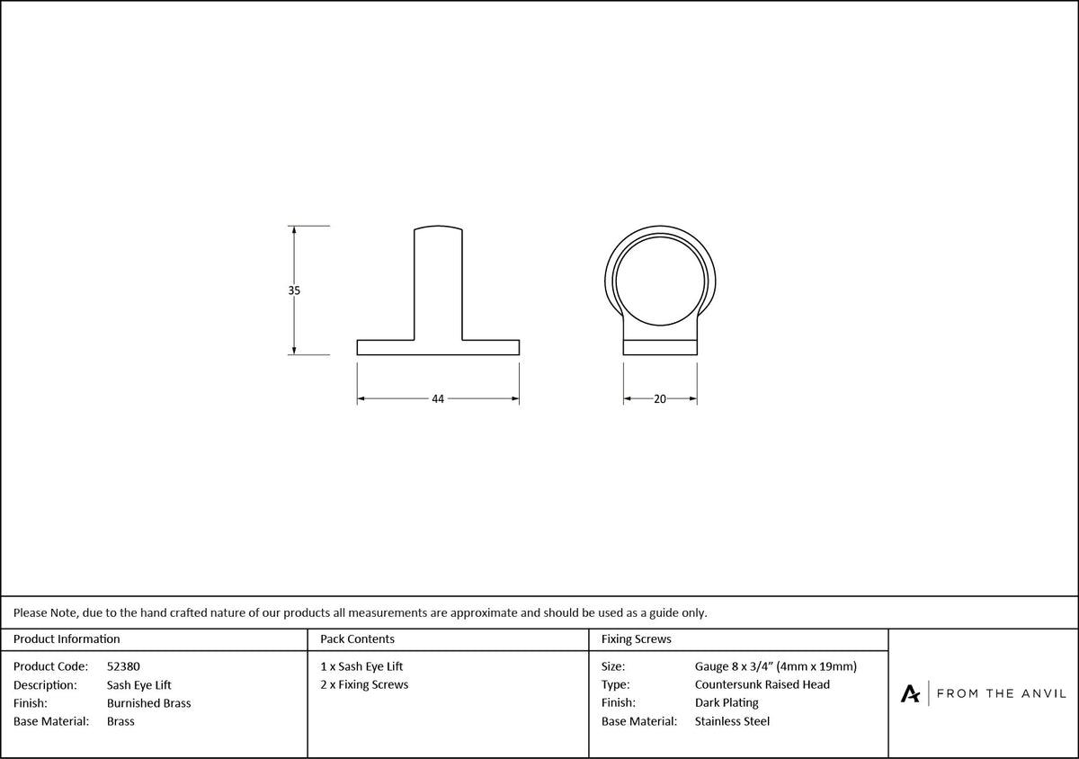 Sash Eye Lift by From The Anvil