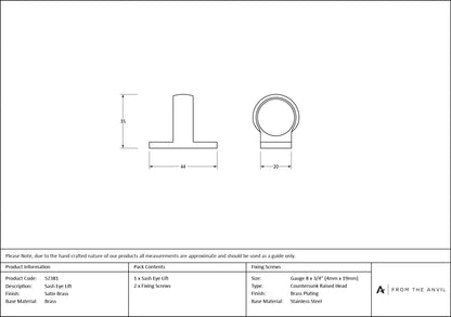 Sash Eye Lift by From The Anvil