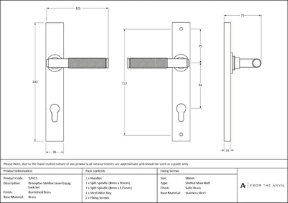 Brompton Slimline Lever Espag. Lock Set by From The Anvil
