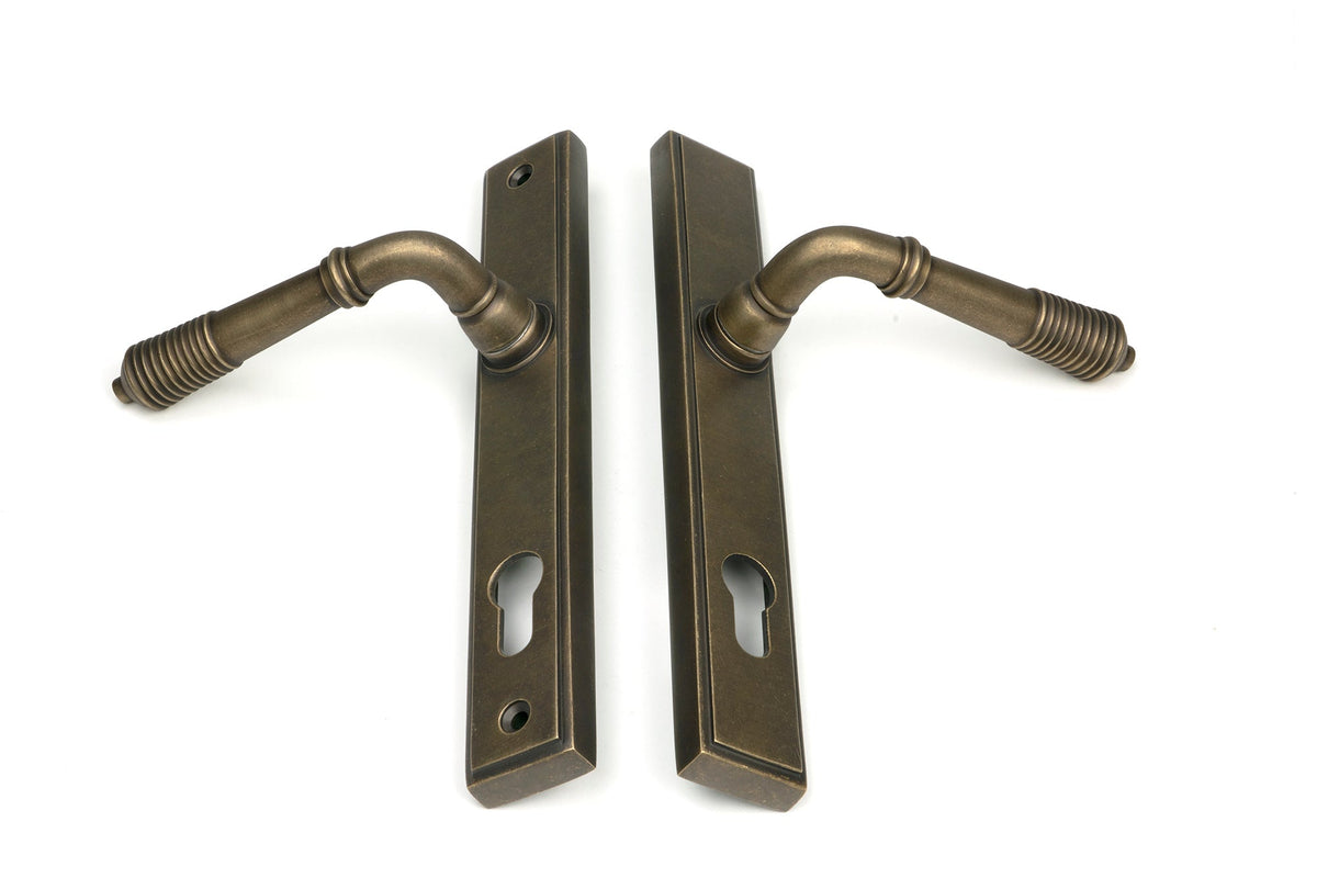 Reeded Slimline Lever Espag. Lock Set by From The Anvil