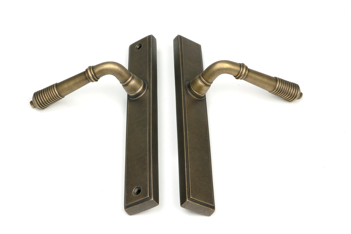 Reeded Slimline Lever Espag. Latch Set by From The Anvil