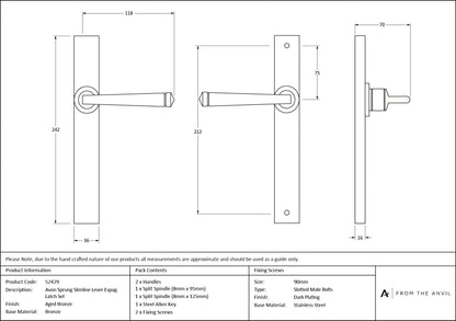 Avon Slimline Lever Espag. Latch Set by From The Anvil