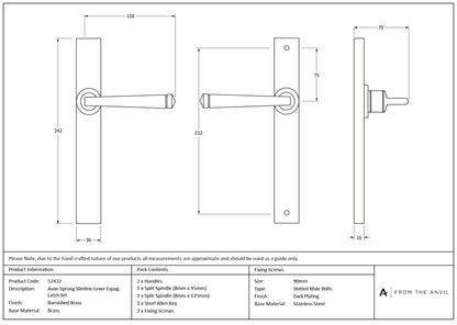 Avon Slimline Lever Espag. Latch Set by From The Anvil