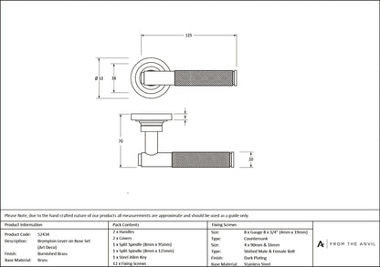 Brompton Lever on Rose Set (Sprung) by From The Anvil