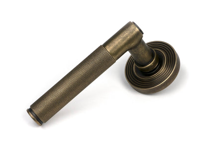 From The Anvil's Burnished Brass Brompton Lever on Rose Set (Sprung)
