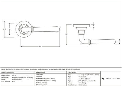 Newbury Lever on Rose Set (Sprung) by From The Anvil