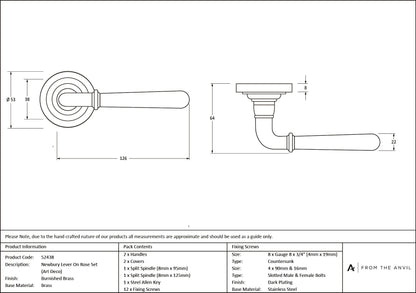 Newbury Lever on Rose Set (Sprung) by From The Anvil