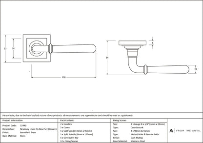 Newbury Lever on Rose Set (Sprung) by From The Anvil
