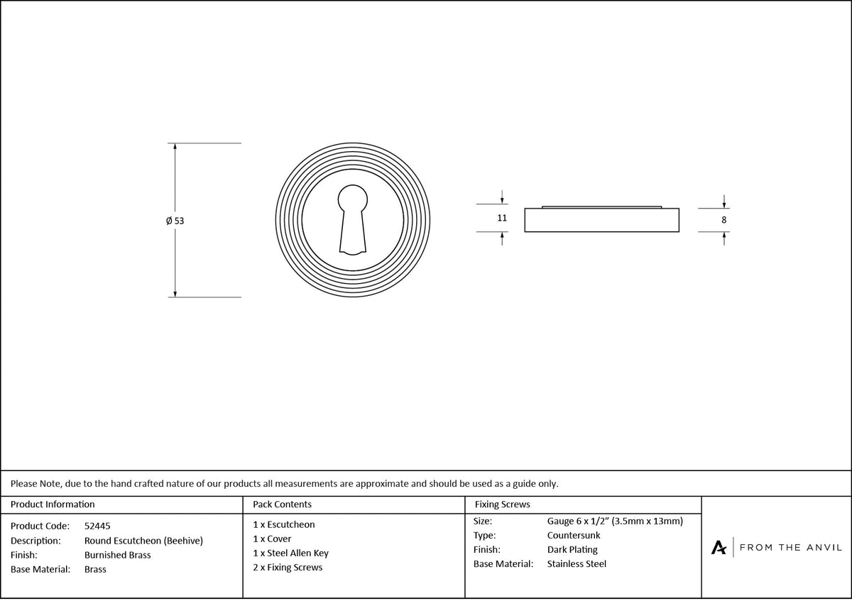 Round Escutcheon by From The Anvil