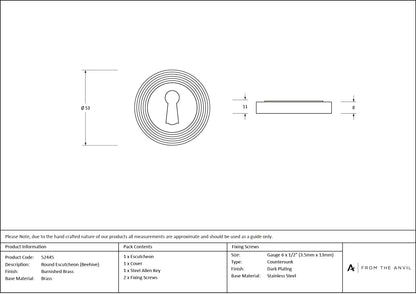 Round Escutcheon by From The Anvil