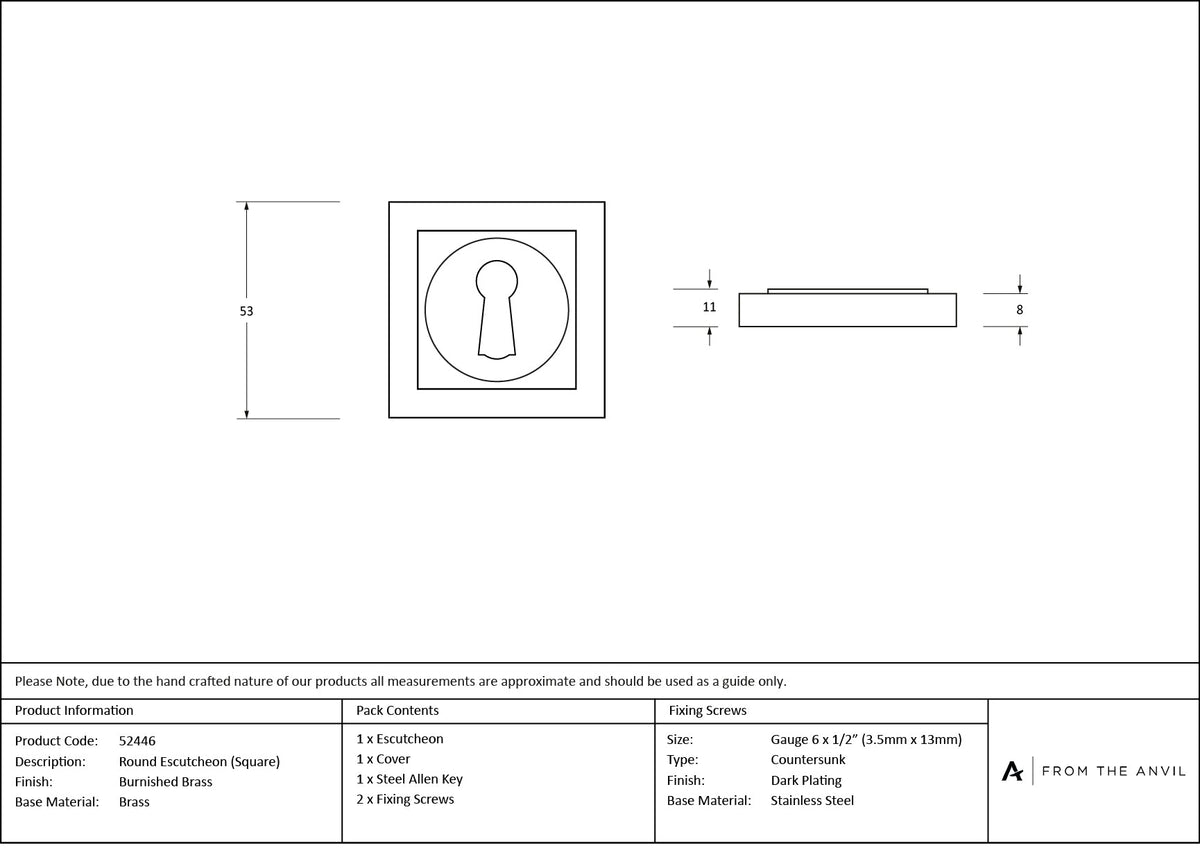 Round Escutcheon by From The Anvil
