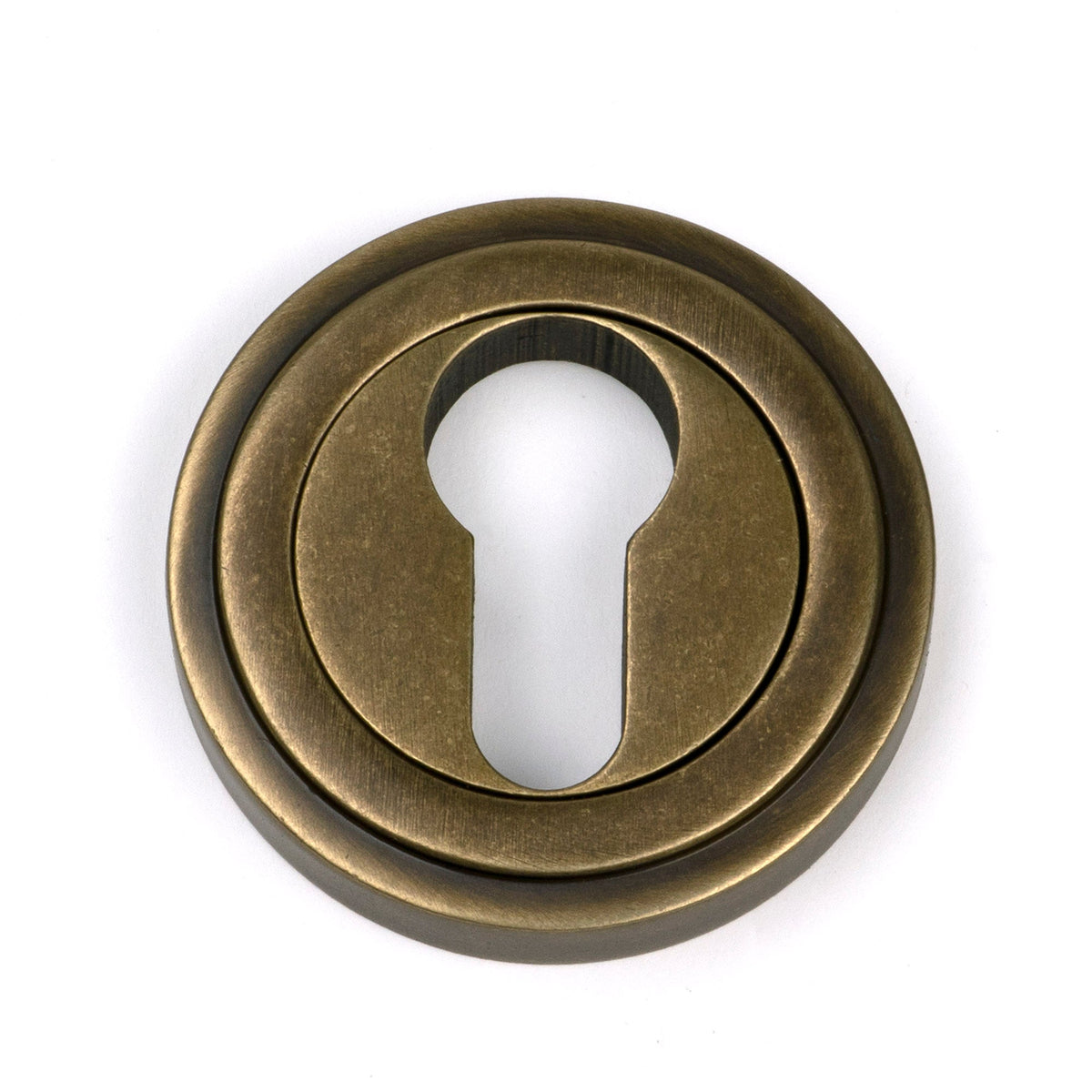 From The Anvil's Burnished Brass Round Euro Escutcheon
