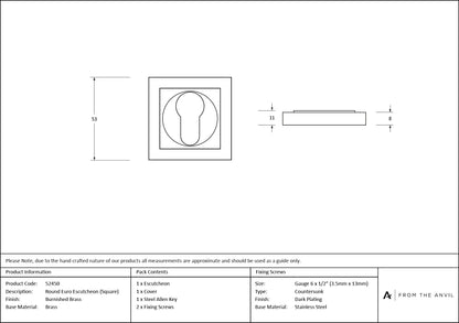 Round Euro Escutcheon by From The Anvil