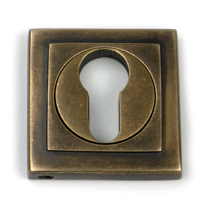 From The Anvil's Burnished Brass Round Euro Escutcheon