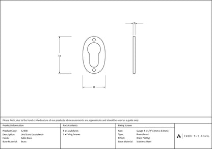Oval Euro Escutcheon by From The Anvil