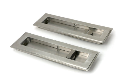 From The Anvil's Satin Marine SS (316) Art Deco Rectangular Pull - Privacy Set