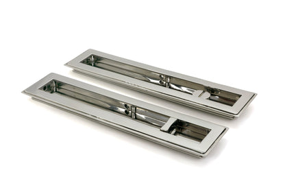 From The Anvil's Polished Marine SS (316) Art Deco Rectangular Pull - Privacy Set