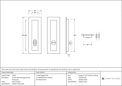 Plain Rectangular Pull - Privacy Set by From The Anvil