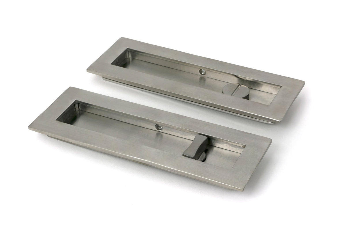 From The Anvil's Satin Marine SS (316) Plain Rectangular Pull - Privacy Set