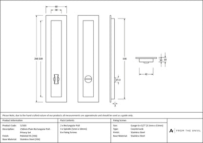 Plain Rectangular Pull - Privacy Set by From The Anvil