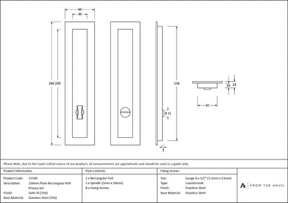 Plain Rectangular Pull - Privacy Set by From The Anvil