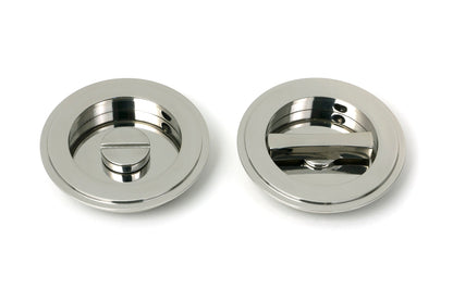 From The Anvil's Polished Marine SS (316) Art Deco Round Pull - Privacy Set