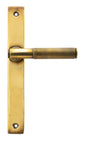 From The Anvil's Aged Brass Brompton Slimline Lever Espag. Latch Set