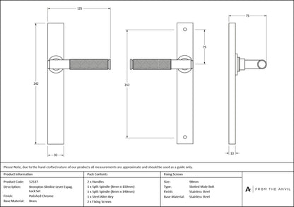 Brompton Slimline Lever Espag. Latch Set by From The Anvil