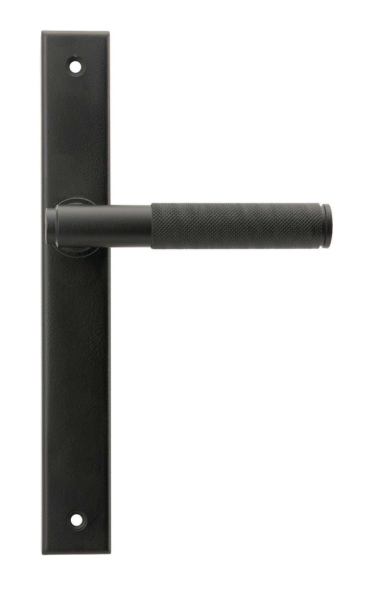 From The Anvil's Matt Black Brompton Slimline Lever Espag. Latch Set
