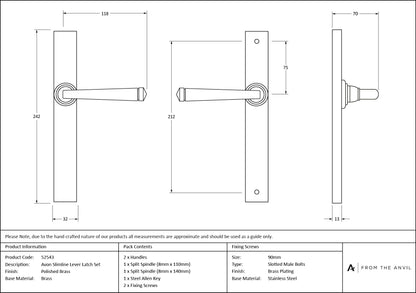 Avon Slimline Lever Espag. Latch Set by From The Anvil