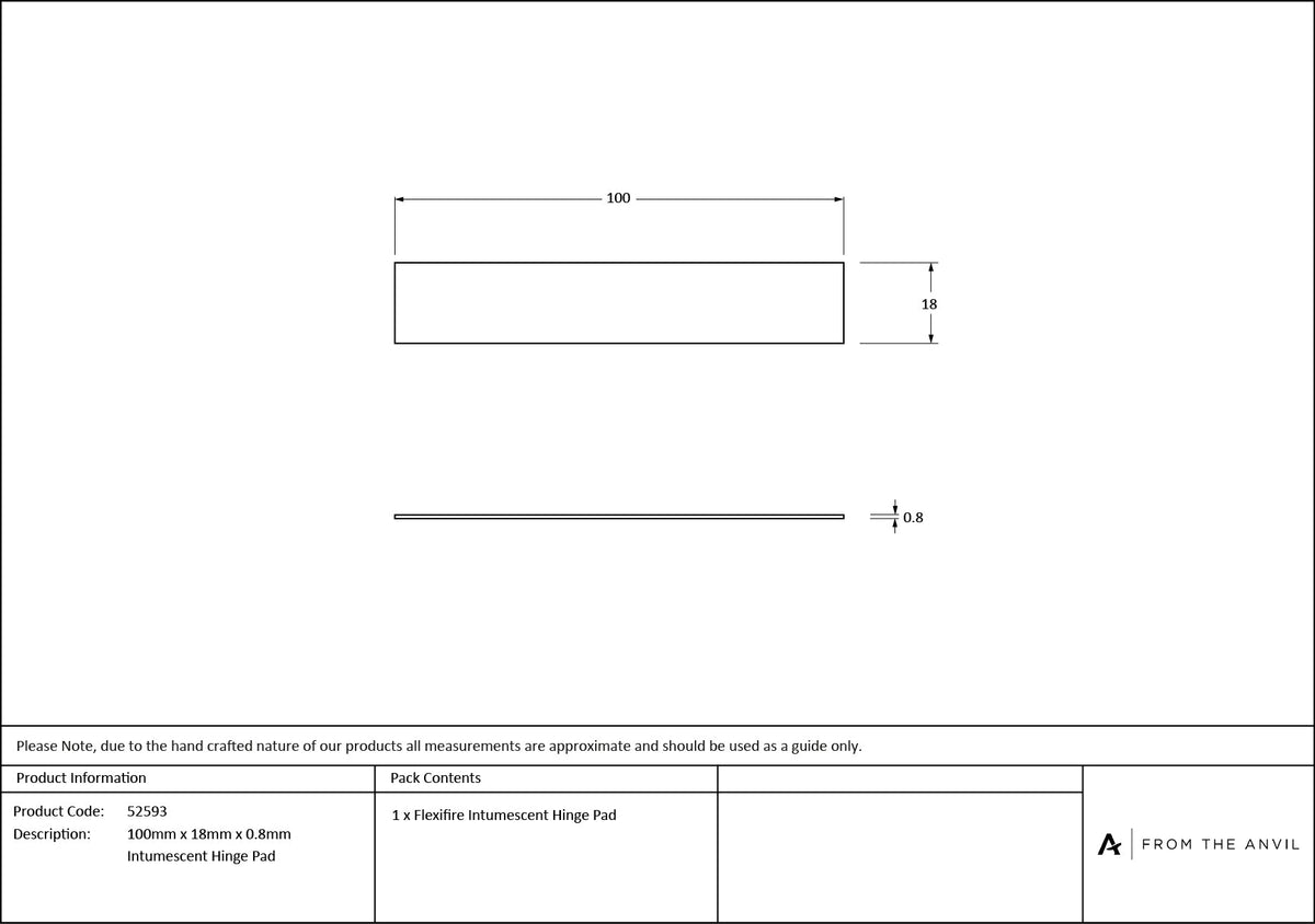 Intumescent Hinge Pad (Each) (FD 60) by From The Anvil