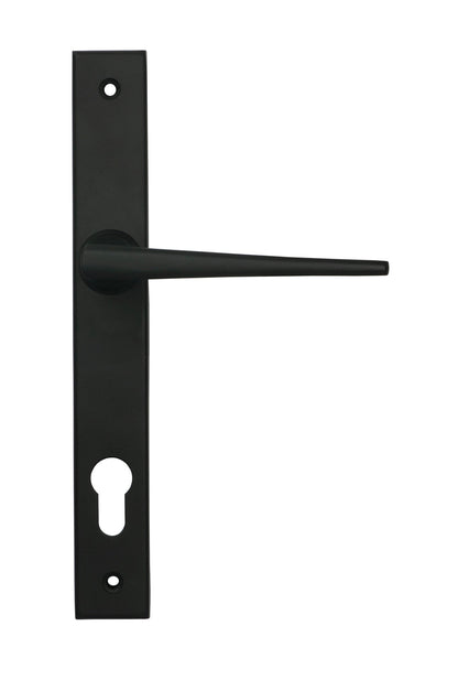 From The Anvil's Matt Black Eaton Slimline Lever Espag. Lock Set