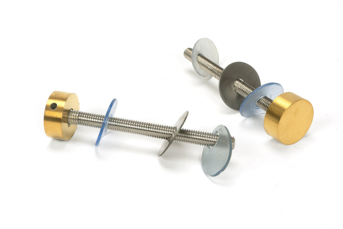 From The Anvil's Aged Brass (304) 100mm Bolt Fixings for T Bar (2) - Offset