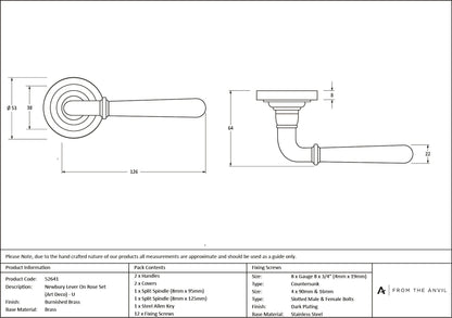Newbury Lever on Rose Set (Unsprung) by From The Anvil