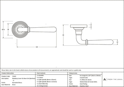 Newbury Lever on Rose Set (Unsprung) by From The Anvil
