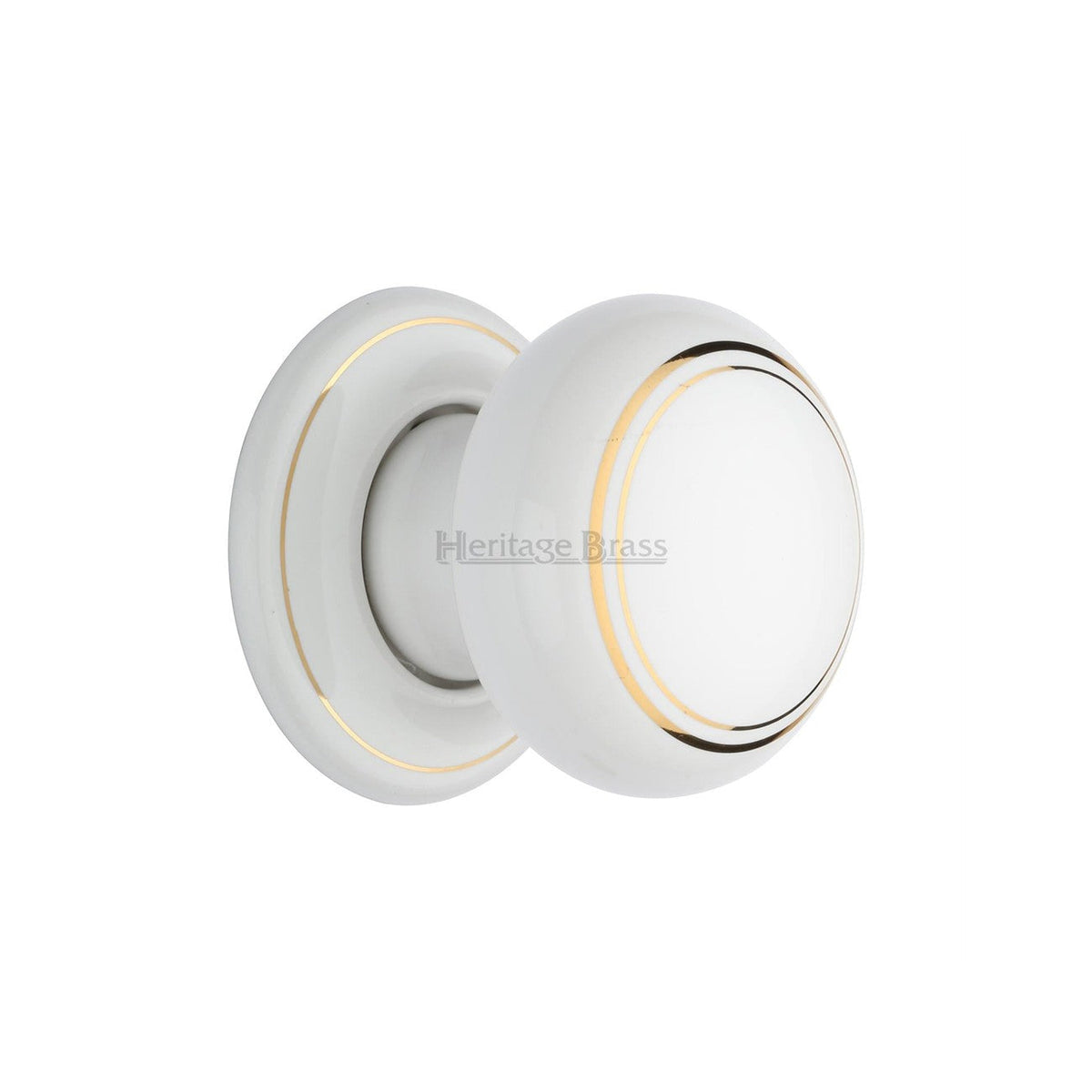 Gold Line Door Knob on Rose by M Marcus - Heritage Brass