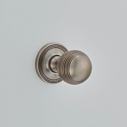 Croft - Reeded Ball Mortice Knobs - Reeded Covered Rose 6346COV57C by Croft Ironmongery