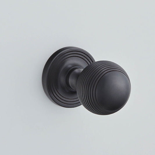 Croft - Large Reeded Ball Mortice Knobs on Reeded Covered Rose 6346LCOV65C by Croft Ironmongery
