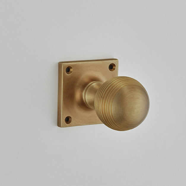 Croft - Reeded Ball Mortice Knobs on Square Rose 6346SQ by Croft Ironmongery