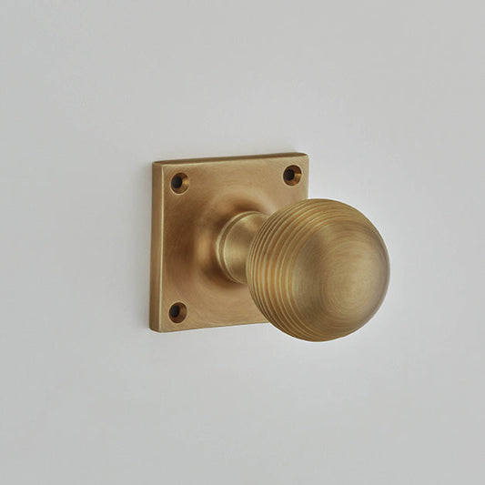 Croft - Reeded Ball Mortice Knobs on Square Rose 6346SQ by Croft Ironmongery